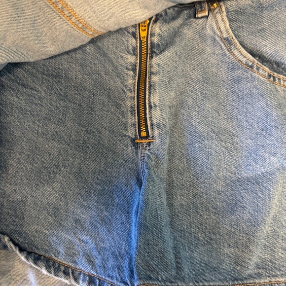 Zara Light Blue Denim Skort Shorts with Wrap Panel - Picture 3 of 8